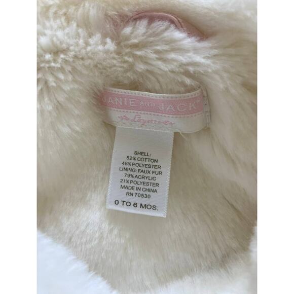 Janie and Jack Layette Faux Fur Coat  Baby Girls 0-6 mos. - Picture 3 of 7